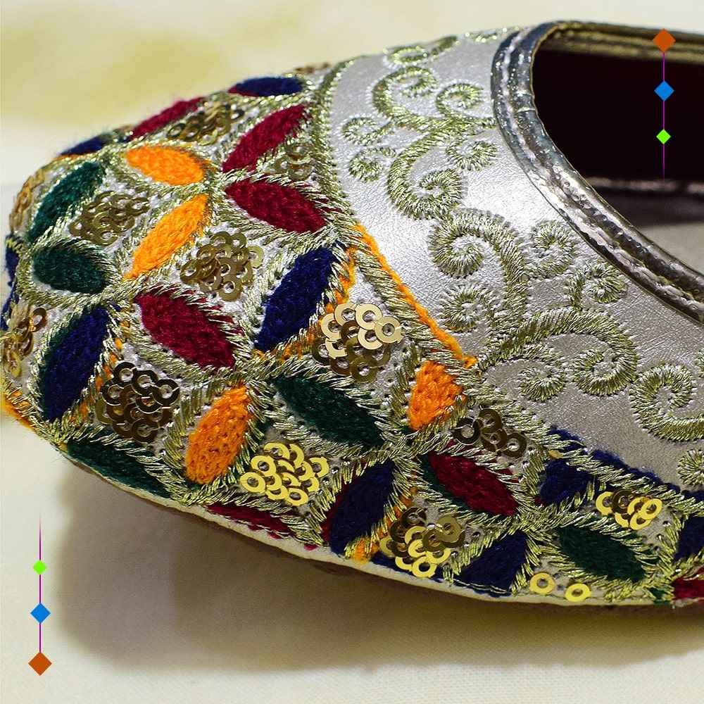 Colorful Embroidered Bridal Khussa Shoes