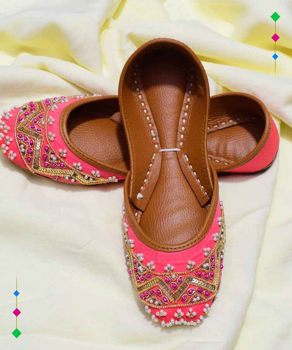 Pink Khussa Shoes artcraft.pk