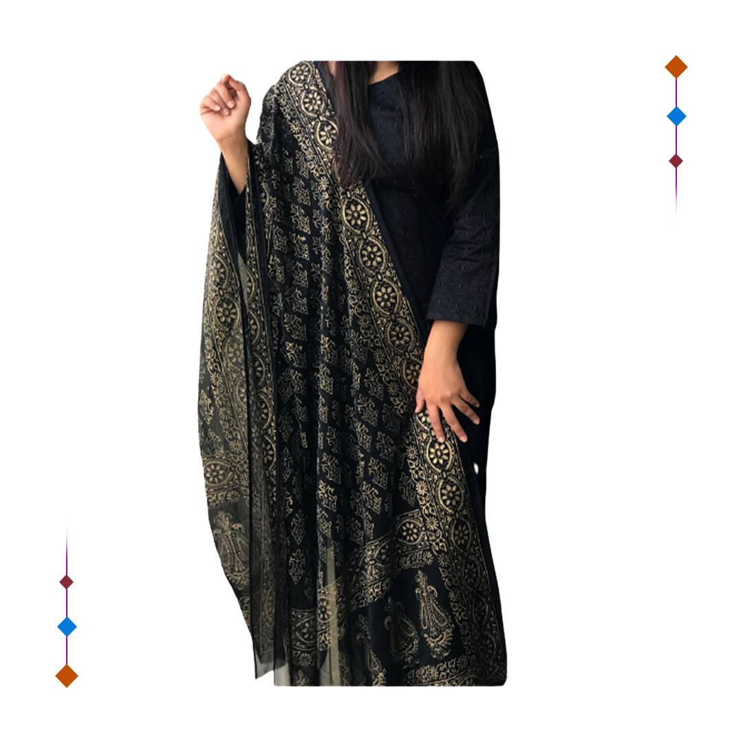 Black Block Dupatta online