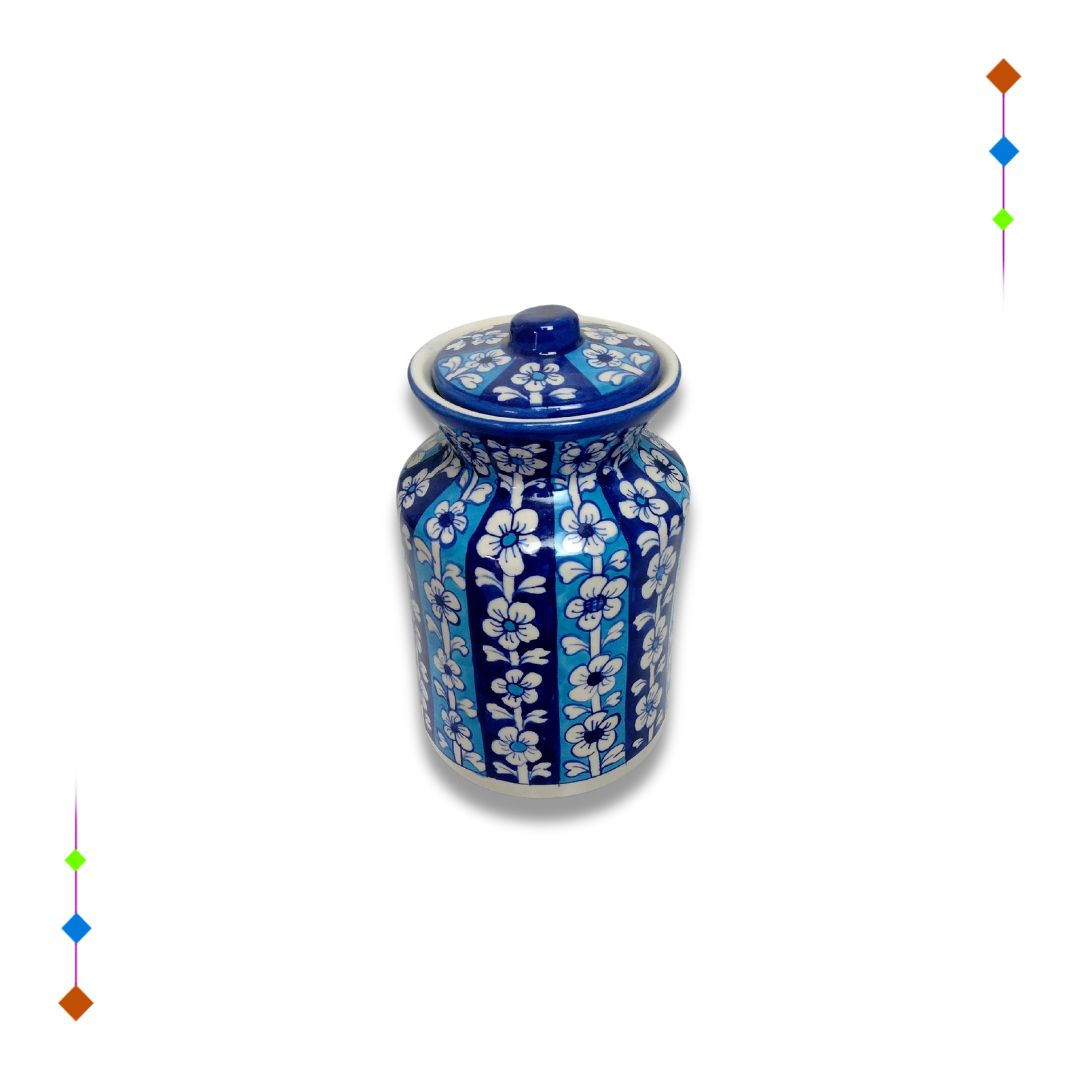 Blue ceramic modern candy jar