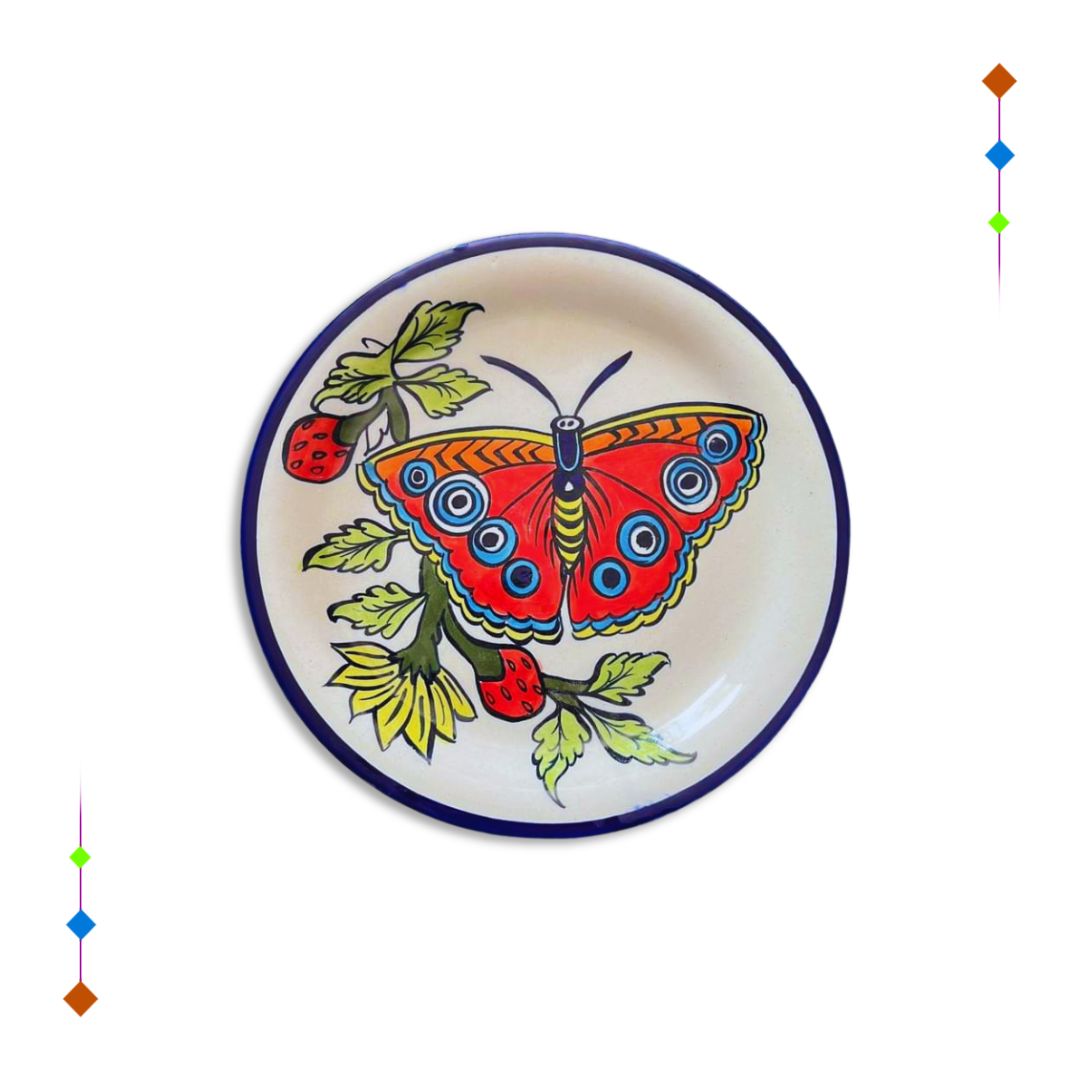 Butterfly Pottery Wall Hanging Plate