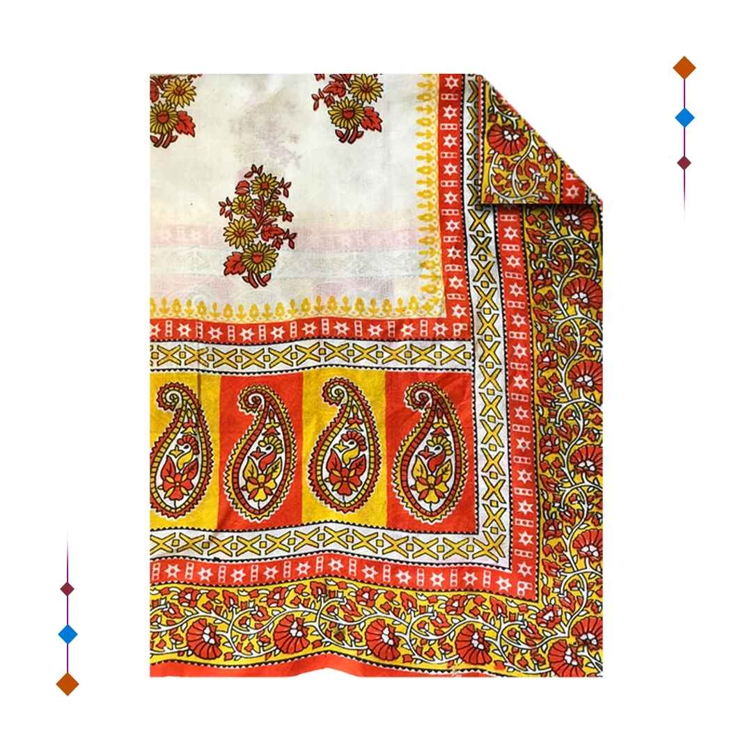 Fancy yellow Block-Dupatta