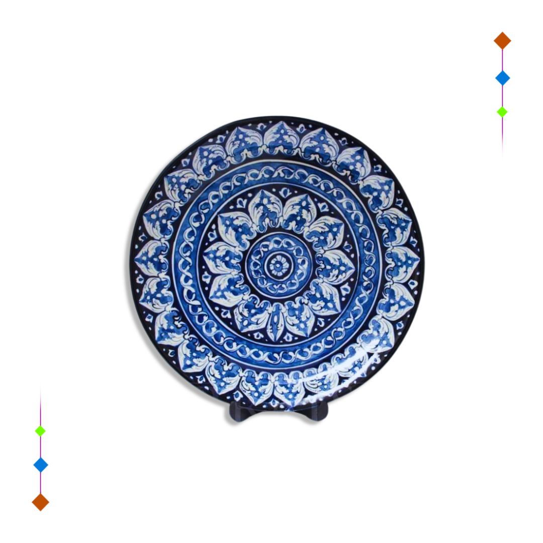 Blue Pottery Table Decor Platter