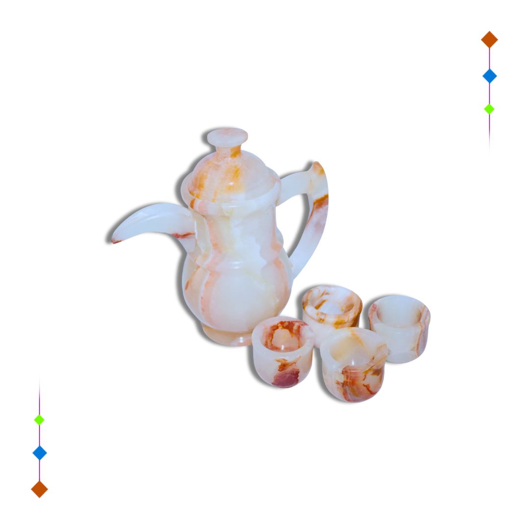 Onyx Marble Tea Pot Set