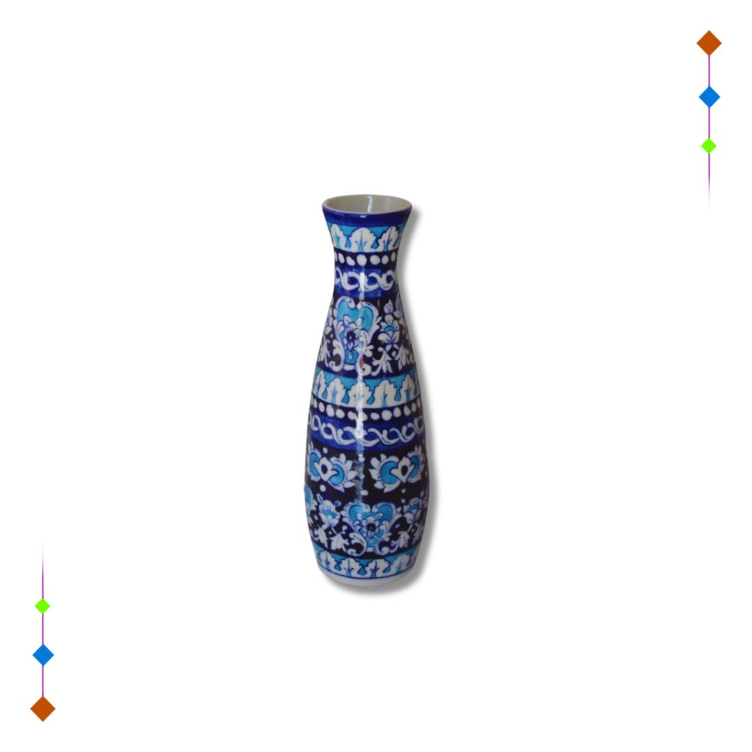 Small blue decorative ceramic vase in pakistan