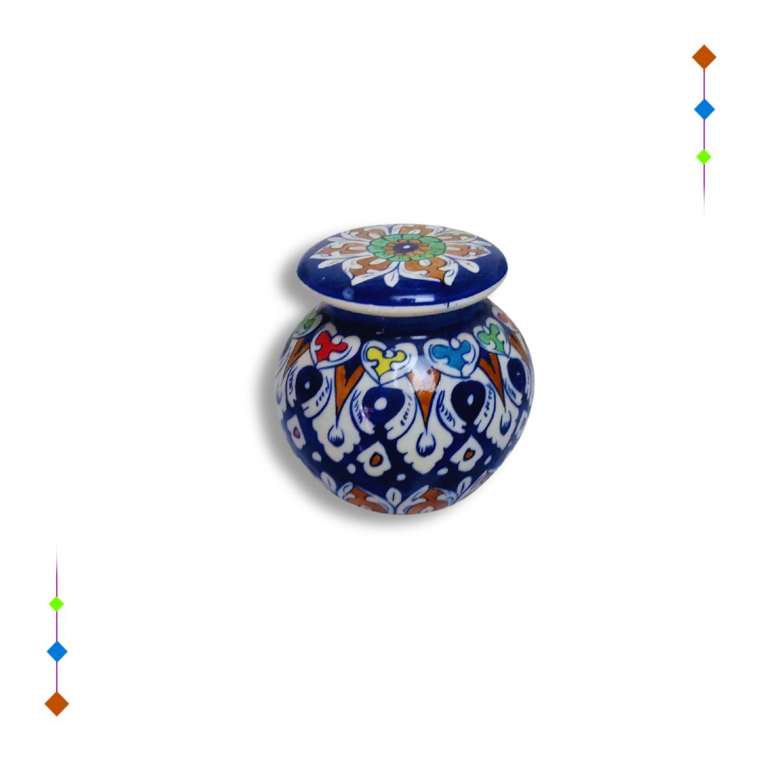 ceramic pottery jewelry box with lid