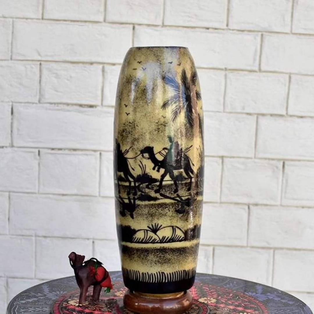 Multani Art Camel Skin Lamp
