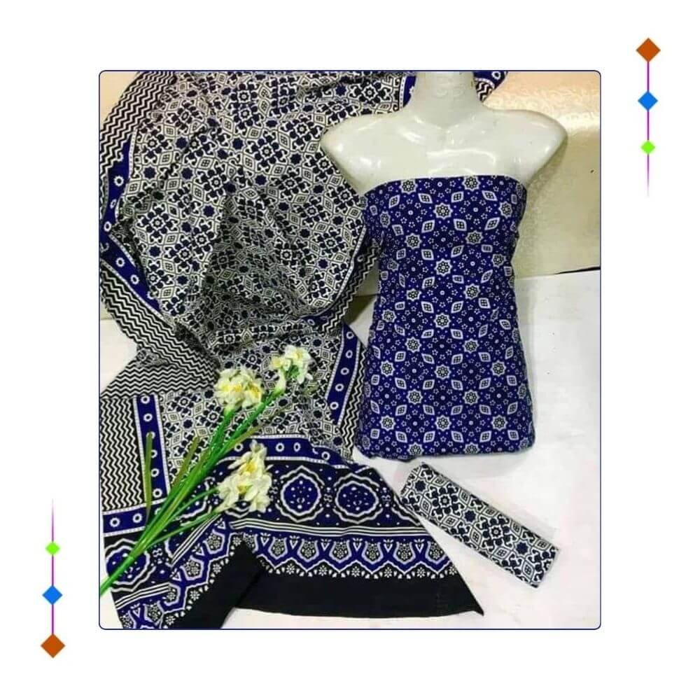 Blue Ajrak Suit