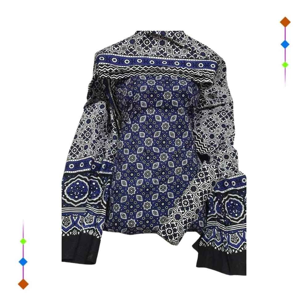 Buy Blue Saraiki Ajrak Suit Online In Pakistan